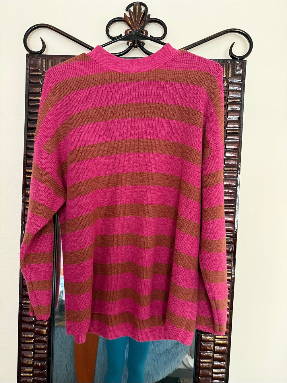 FP Beach Hot Pink Striped Knit Top Xs